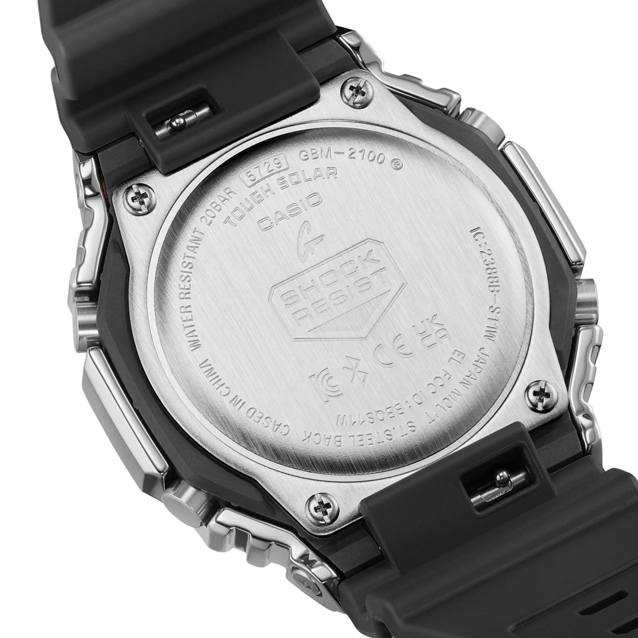 Back View of G-Shock Casio GBM-2100A-1A3ER Green Silver GBM-2100A-1A3ER